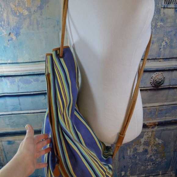 UNISA Large Striped Drawstring Backpack Tote - Picture 6 of 8